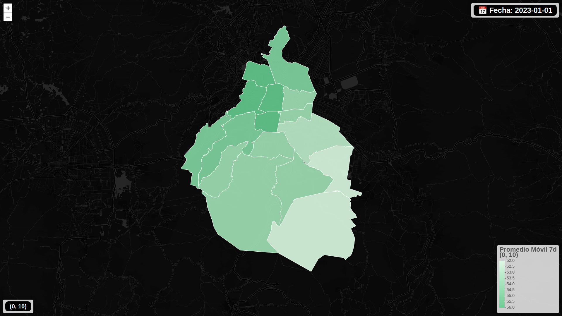 Distribución de desplazamientos sociales en CDMX